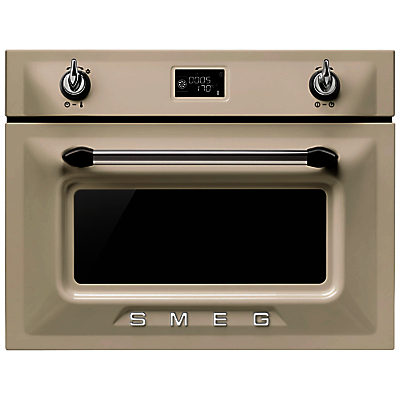 Smeg SF4920MCP Victoria Integrated Compact Combi Microwave Oven, Cream